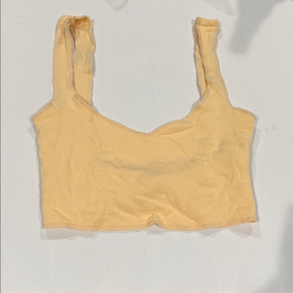 Sky to moon. Yellow Ribbed Crop Top. Size medium.